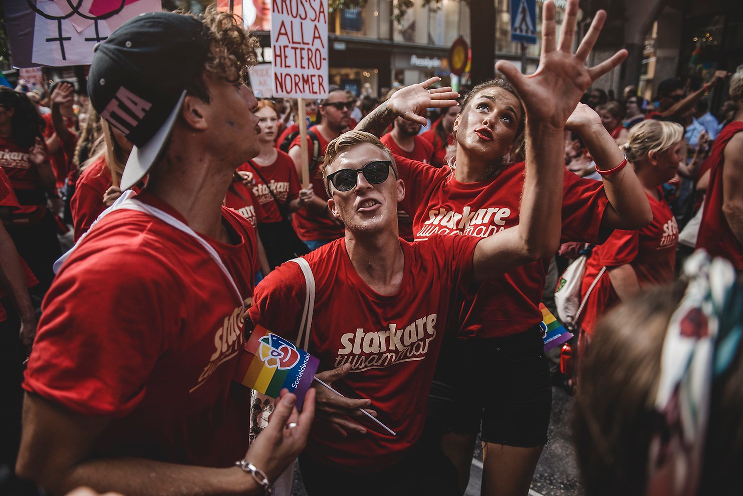 Bild på SSU:are i Pridetåget 2018